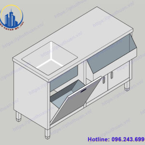 Quầy Chậu Rửa Có Thùng Rác PT